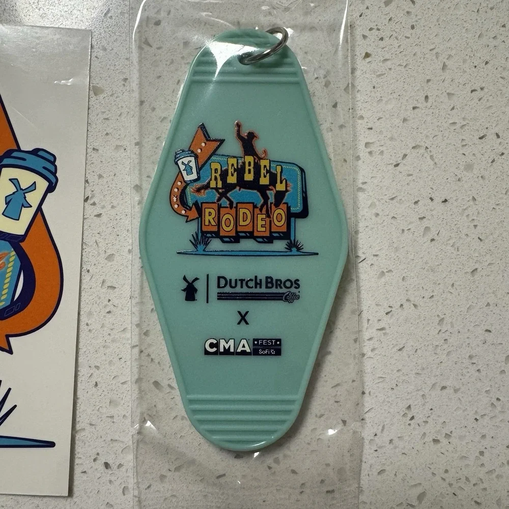 NEW Dutch Bros CMA‎ Bundle Keychain, Hotel Key, Tattoo, Coffee, NASHVILLE